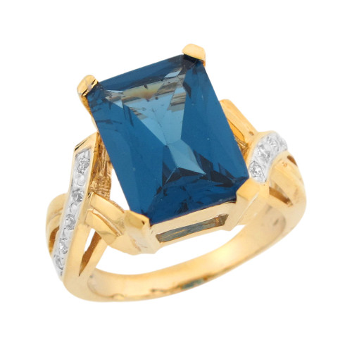 Two Tone Gold White CZ Bold Statement Ladies Ring (JL# R7783)