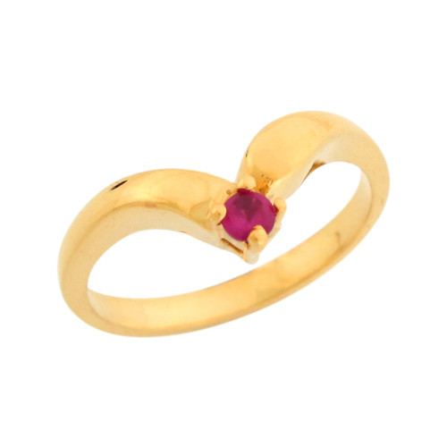 Round Cut Solitaire V-shape Ladies Ring (JL# R7777)