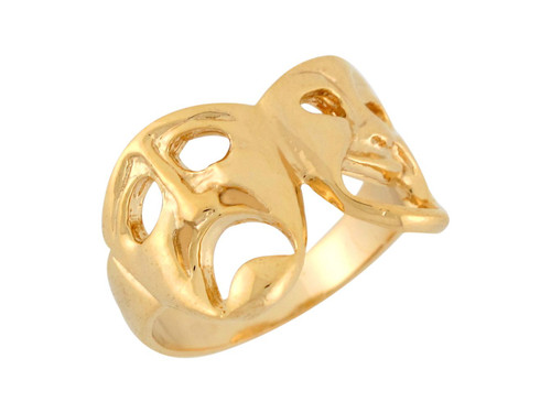 Tragedy and Comedy Drama Masks Design Theater Ring (JL# R7646)