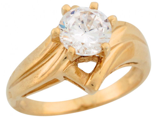 Round Cut Solitaire Ladies Elegant Engagement Ring (JL# R7413)