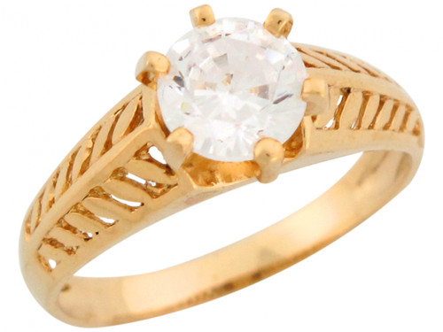 Round Cut Modern Design Band Ladies Engagement Ring (JL# R7408)