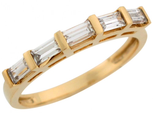 White Baguette CZ Ladies Fashion Wedding Band Ring (JL# R7173)