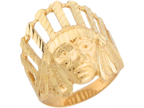 Real 2.1cm x 2.1cm Native American Indian Unique Ring (JL# R6833)