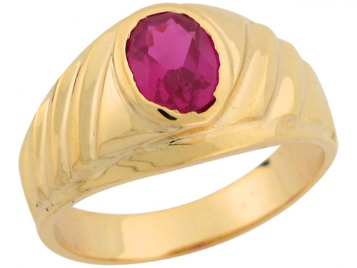 Gold Birthstone Wrap Band Attractive Mens Ring (JL# R6767)