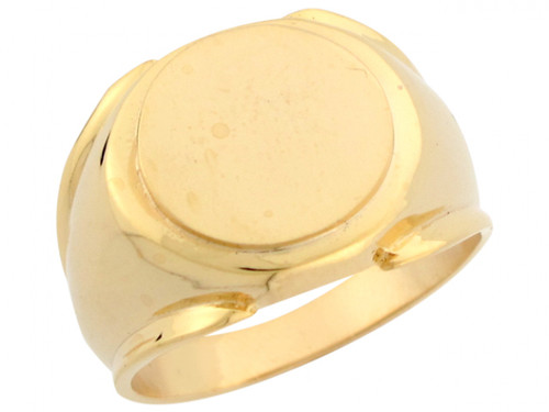 Real Handsome Sleek Designer Modern Mens Signet Ring (JL# R6630)