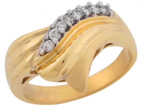 Two Tone Real Gold Accent Fancy Elegant Designer Ring (JL# R6309)