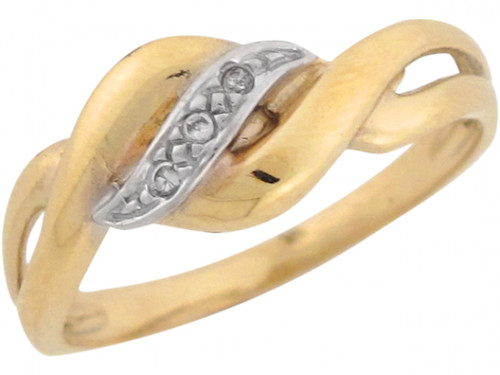 Real Two Tone Gold Diamond Accents Lovely Designer Ring (JL# R6299)