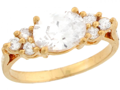 Real White Cluster CZ Pretty Floral Ladies Ring (JL# R5611)