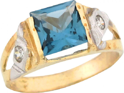 Two-Tone Gold Birthstone Baby Ring (JL# R5461)