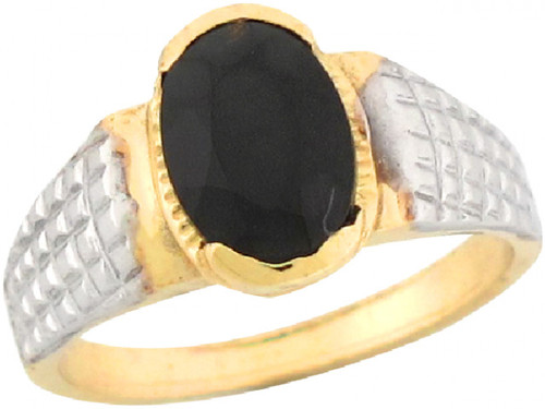 Two Tone Real Gold Oval Antique Inspired Baby Ring (JL# R5448)