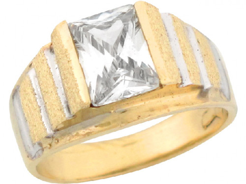 Two Toned Real Gold 2.5ct Sparkling Childrens Ring (JL# R5423)