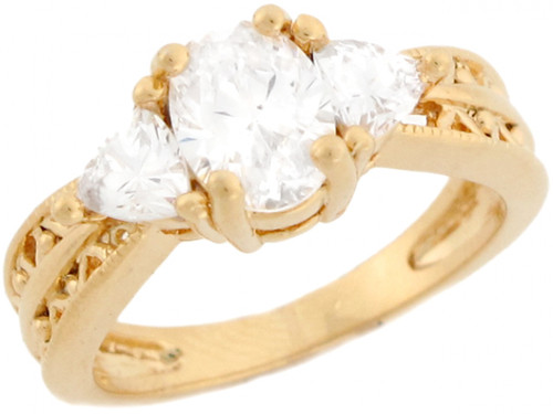 Solid Three Stone Stunning Ladies Ring (JL# R5397)