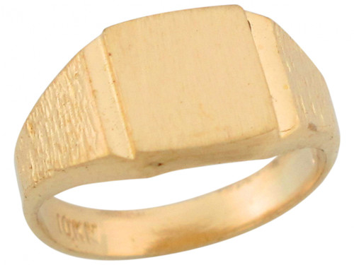 Large Square Signet Thick Band Childrens Ring (JL# R5366)