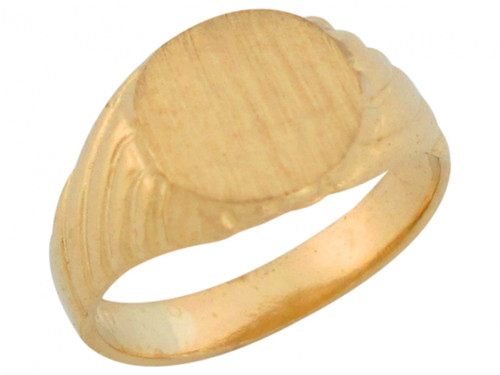 Fancy Rope Band Round Signet Designer Baby Ring (JL# R5342)