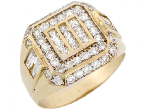 Solid Large Buckle Cluster Stylish Mens Ring (SKU# R5036)