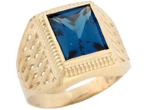 Real Gold Birthstone Mens Ring (JL# R4803)