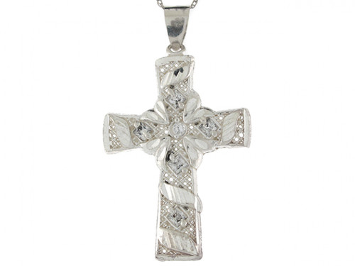 Two Tone Real Gold Accents Gorgeous Cross 3.8cm Pendant (JL# P4336)