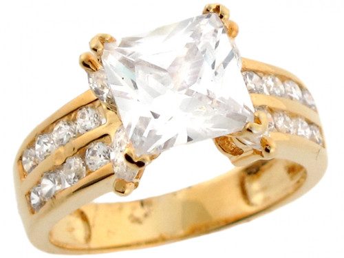 Square White 3.3ct CZ Stylish Ladies Engagement Ring (JL# R3923)