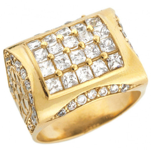 Treasure Chest Design Etched Mens Ring (JL# R3827)