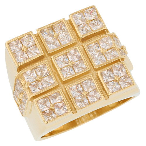 Square Tic Tac Toe Design Mens Ring (SKU# R3826)