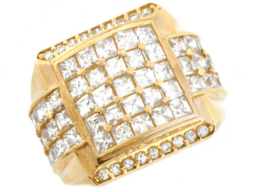 Cluster Square Wrap Design Mens Ring (SKU# R3813)