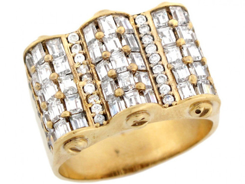 Multiple Cilinder Bolt Unique Shape Mens Ring (SKU# R3810)