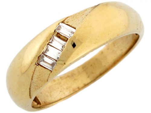 Mens Ring with Four Baguette Cut CZ Accents (JL# R3547)