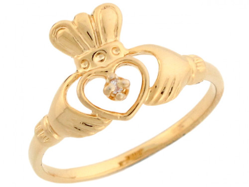 Friendship and Love Claddagh Diamond Promise Ring (JL# R3265)