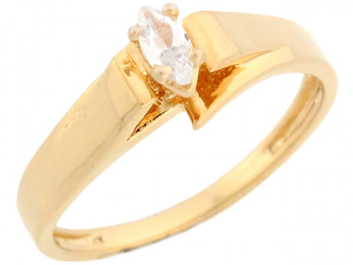 Marquise CZ Traditional Solitarie Promise Ring (JL# R3224)