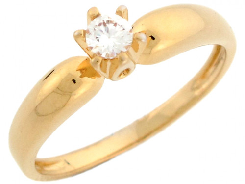 Round CZ Traditional Solitaire Promise Ring (JL# R3223)