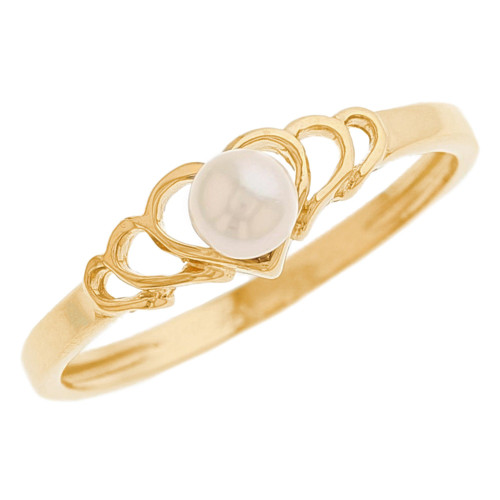 Solid Freshwater Cultured Heart Promise Ring Jewelry (SKU# R2934)