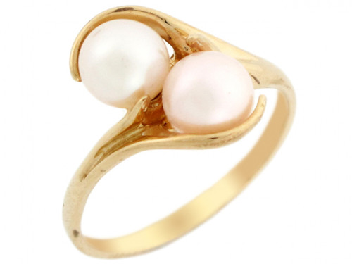 Solid Two Freshwater Cultured Elegant & Unique Ring Jewelry (JL# R2932)