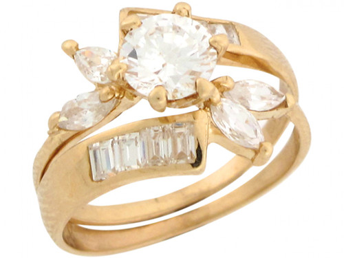 White 2.26ct CZ Fancy Ladies Wedding Duo Ring (JL# R2825)