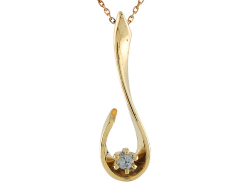 Gorgeous Stunning Modern Curved Ladies Accented Pendant (JL# P10679)