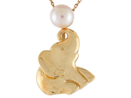 Cultured Freshwater Adorable Baby Elephant Sliding Pendant (SKU# P10262)