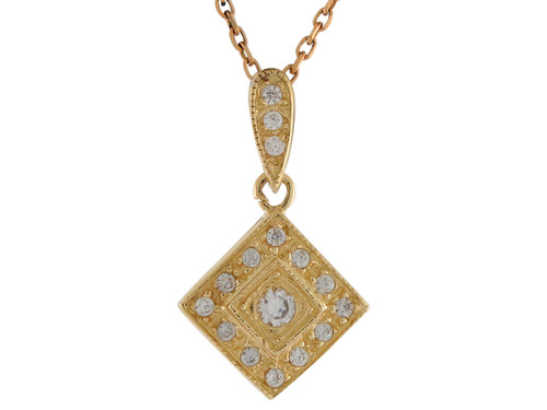 Shimmering Accented Ladies Diamond Shaped Pendant (JL# P10017)