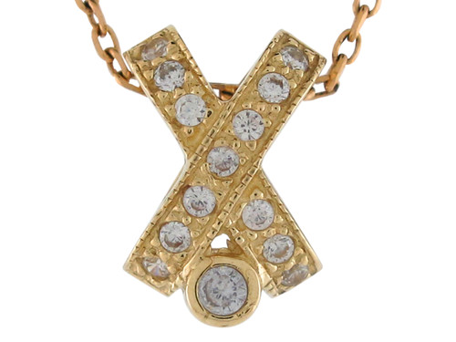 Ladies Stunning Accented X Criss Cross Floating Pendant (JL# P10009)