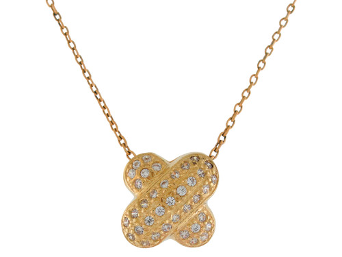 Brilliant Pave Accented Ladies Criss Cross X Pendant (JL# P9983)