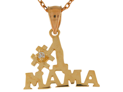 Accented Number 1 Mama Polished Talking Pendant (JL# P9894)