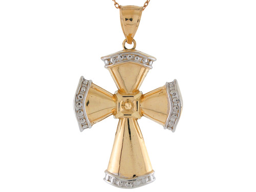 Two-Tone High Polish Stunning Pattee Cross Pendant (JL# P9584)