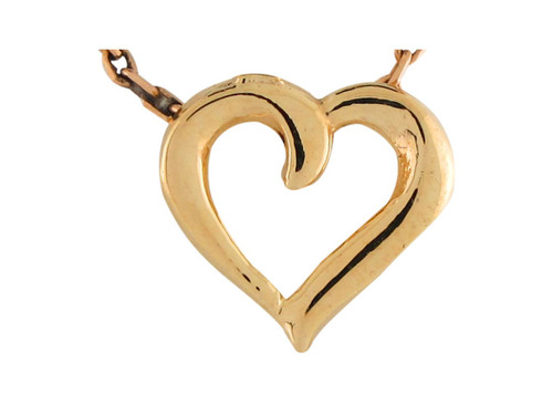 Solid Cute High Polish Open Heart Floating Charm Pendant (JL# P9254)