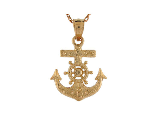 Solid High Polish Finish Mariners Cross Nautical Anchor Pendant (JL# P9203)