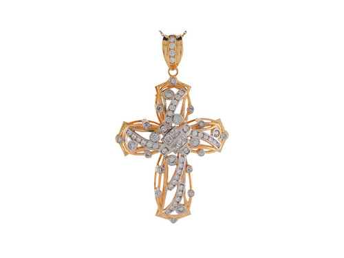 Intricate Fancy Hip Hop Swirl Religious Cross Pendant (JL# P8982)