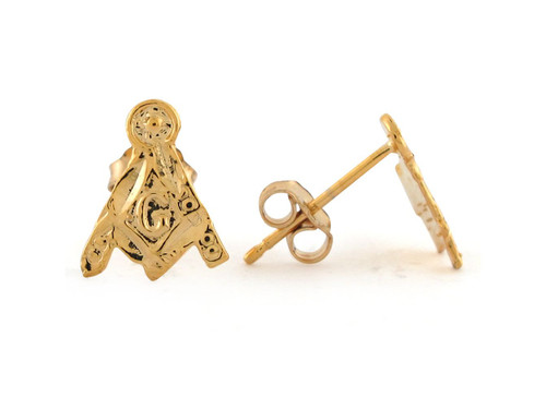 1.1cm Freemason Masonic Symbol Post Stud Earrings (JL# E8778)