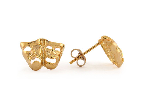 1.3cm Comedy and Tragedy Drama Masks Post Stud Earrings (JL# E8776)