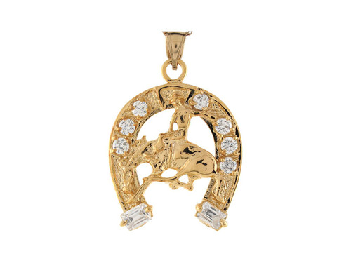 Rodeo Lucky Horseshoe Slide Charm Pendant (JL# P8723)