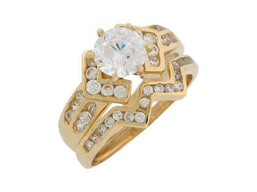 Fancy Design Ladies Wedding Set Duo Rings (SKU# D8358)