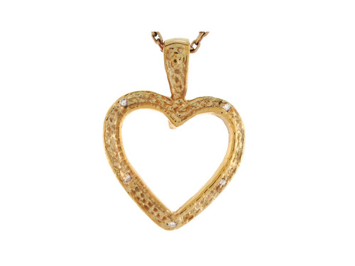 Diamond Accents Delicate Heart Slide Charm Pendant (JL# P8173)