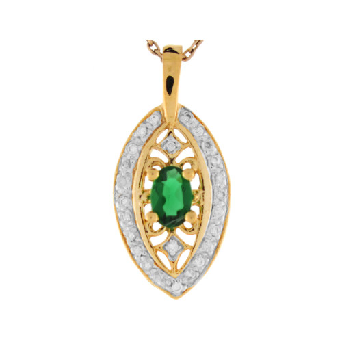 Two Tone Gold White CZ Delicate Filigree Slide Pendant (JL# P8126)