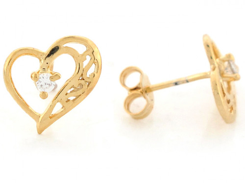 Accents Filifree Heart Ladies 1.2cm Post Earrings (JL# E6655)